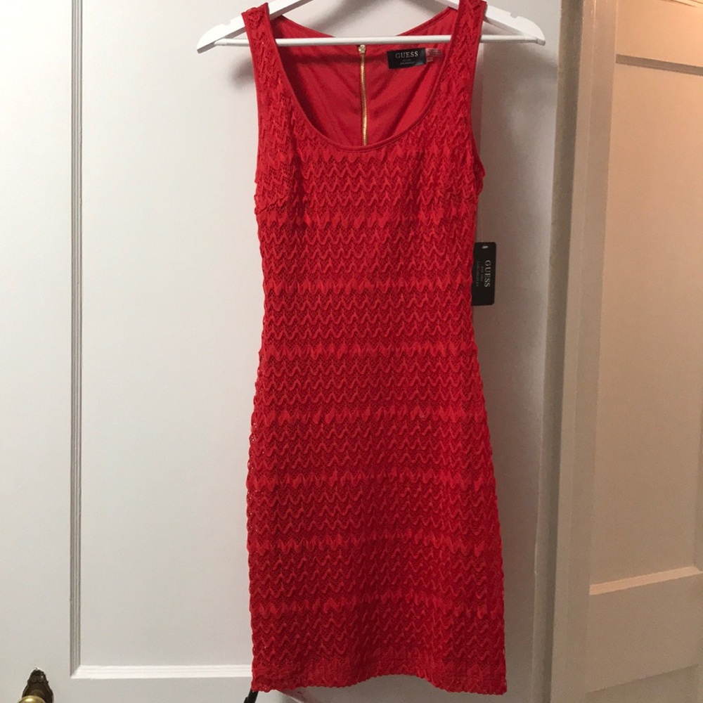 Guess red bodycon dress
